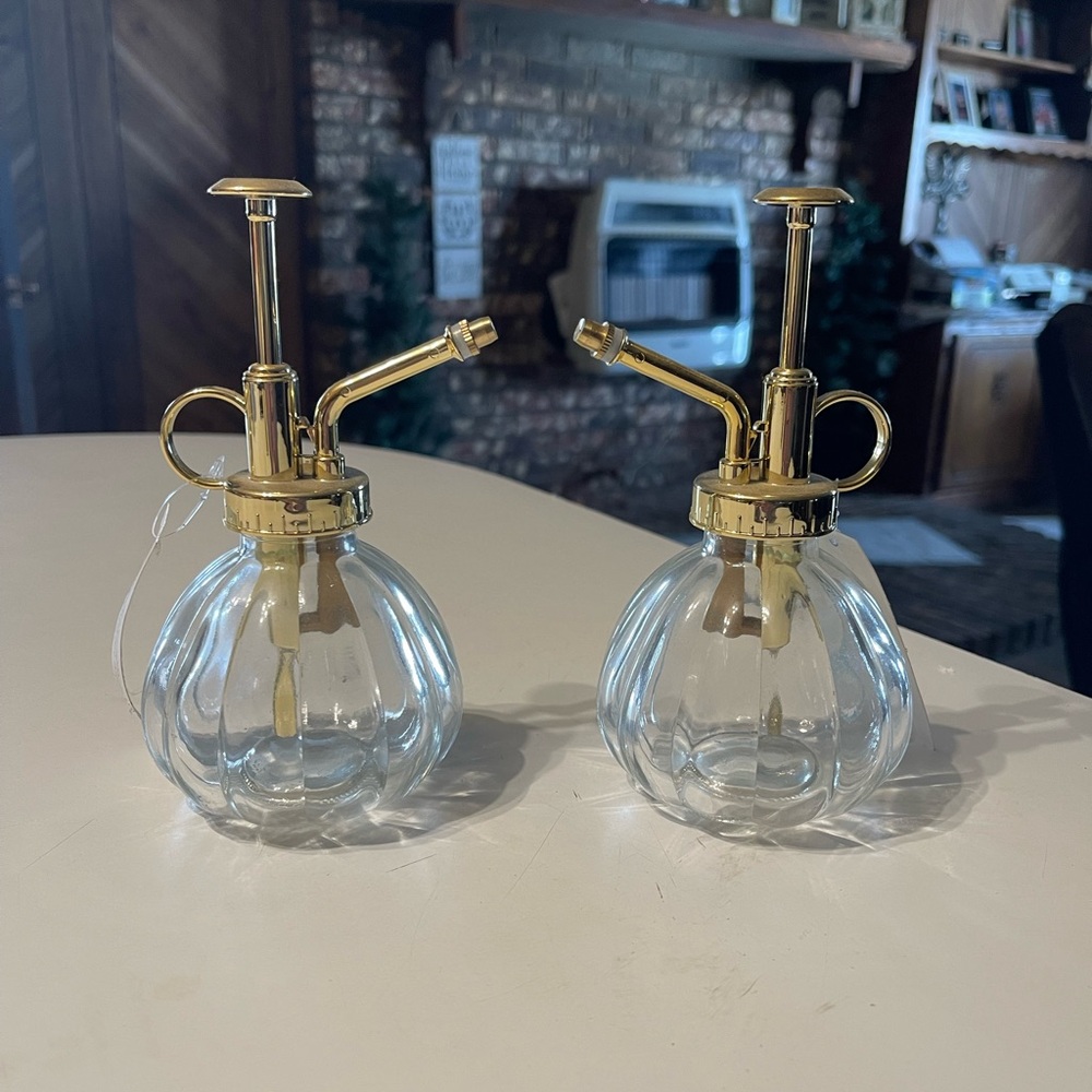 NEW Flora Bunda Glass Plant Mister Bundle - 6.25” Floral Spritzer (Set of 2)